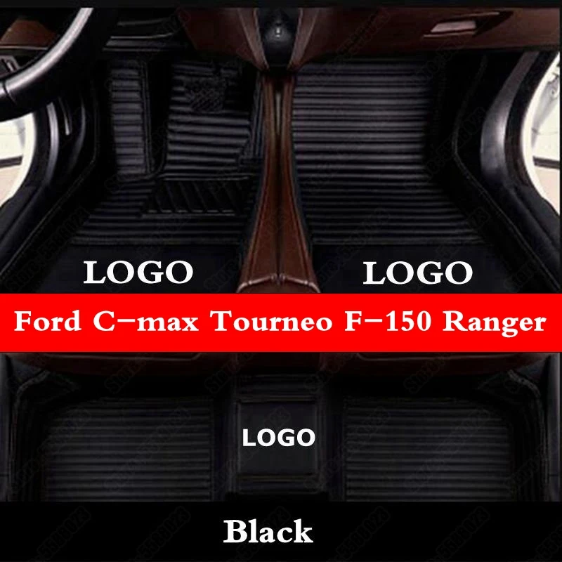 Tappetini Auto Personalizzati Per Ford C-Max Tourneo F-150 Ranger Raptor Leather Automotive All Weather Carpet Suv Foot Mat Pads Tappeti