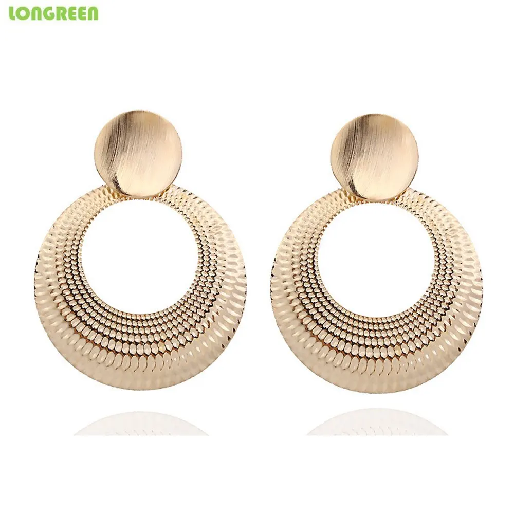 Metal Simple Stylish Geometric Round Unique Earrings For Women Girl Gifts Stainless Steel Earrings Set De Aretes Orecchini Donna - Окраска металла: Style 1