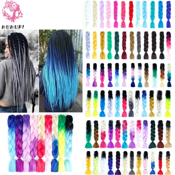 

MUMUPI Synthetic Hair Extensions box braids crochet braiding hair Jumbo twists braids xpressions rof afro women