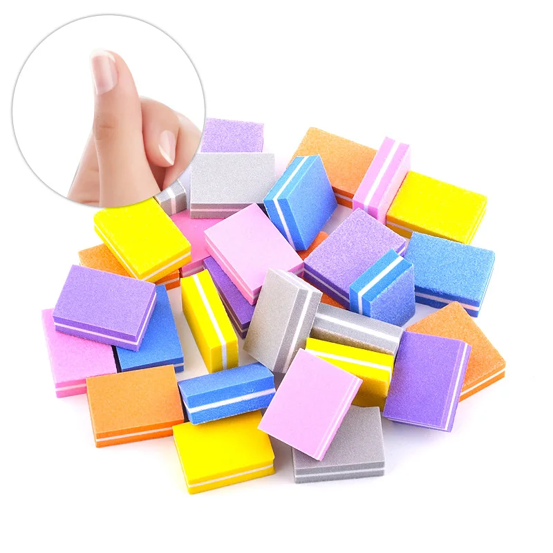 500-100PCS Nail Sanding Buffer Block - Double Sided