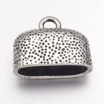 

50 pcs Antique Silver Alloy Cord Ends for jewelry making Supplies ,Lead Free & Nickel Free,24x28x14mm, Hole: 4.5mm