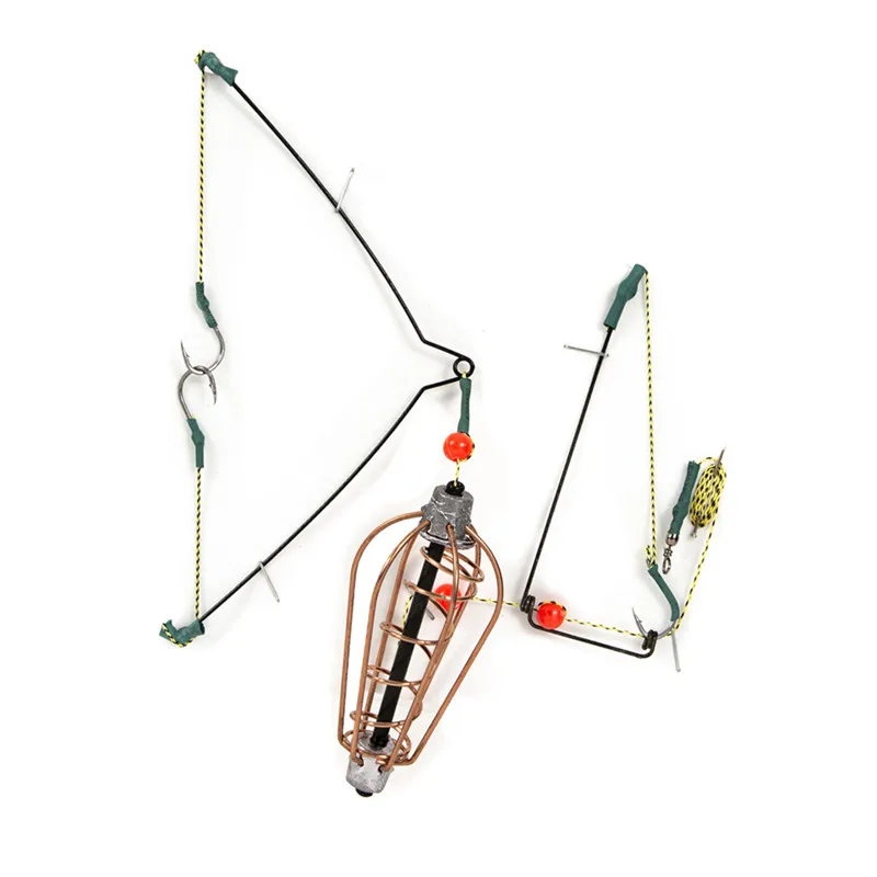 

Fishing Bait Cage Fish Bait Lure Copper Trap Basket Feeder Holder With Hooks Fishing Tackle Accessories 15g 20g 25g 30g