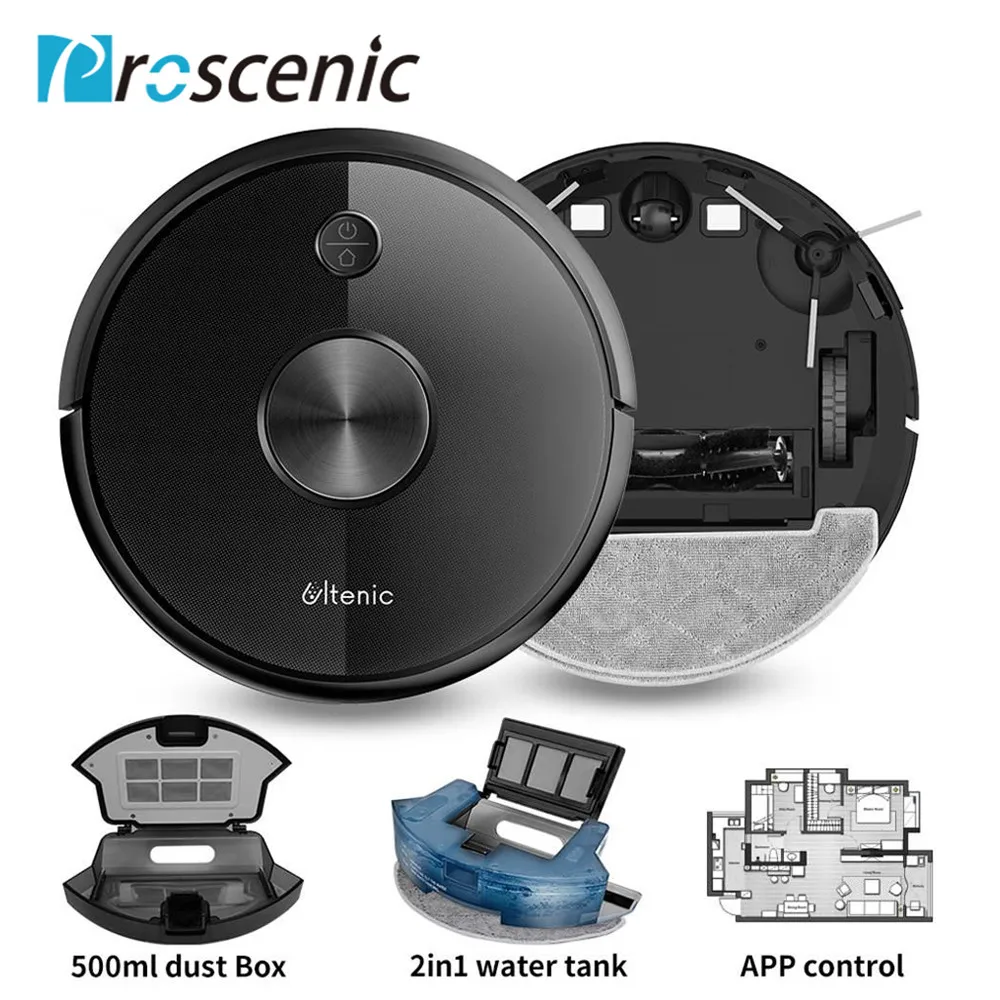 Proscenic Ultenic D5S робот-пылесос 2200Pa всасывания Wi-Fi и Alexa Управление 2 в 1 для чистки авто