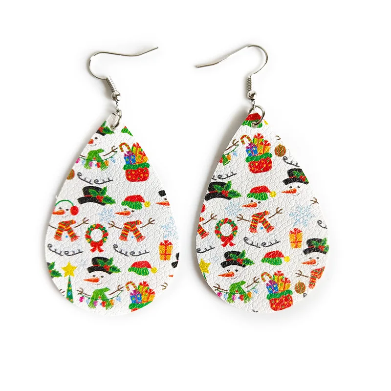 T Cpop Believe Leopard, серьги из искусственной кожи, милые серьги в виде сердца, математические капли воды, модные ювелирные изделия, Женские аксессуары, рождественские подарки - Окраска металла: T