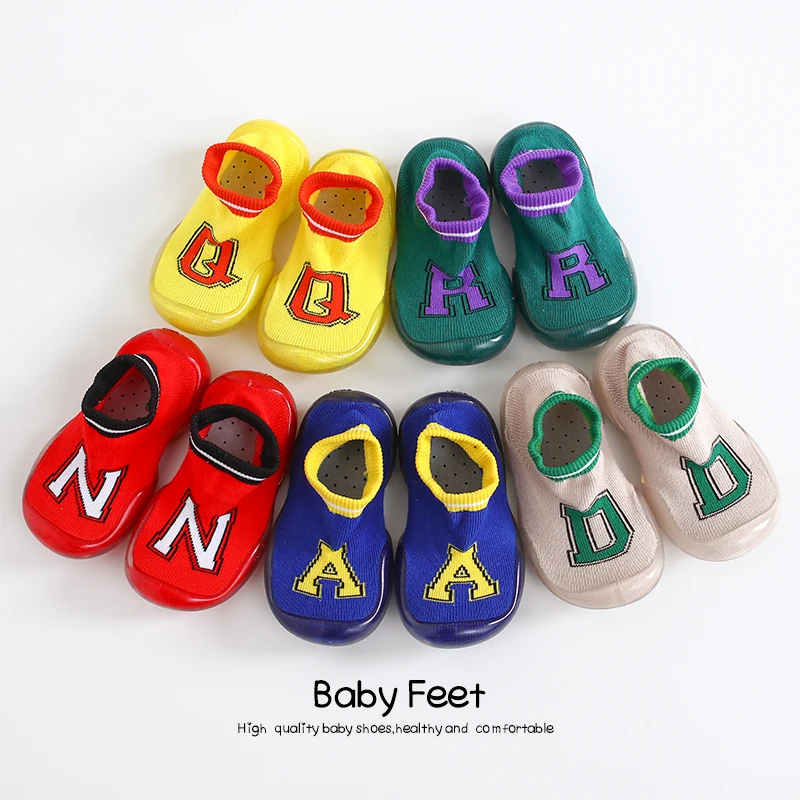 

Baby Boy Socks Shoes Spring New Arrival Letter Style Baby Anti-slip Floor Shoes