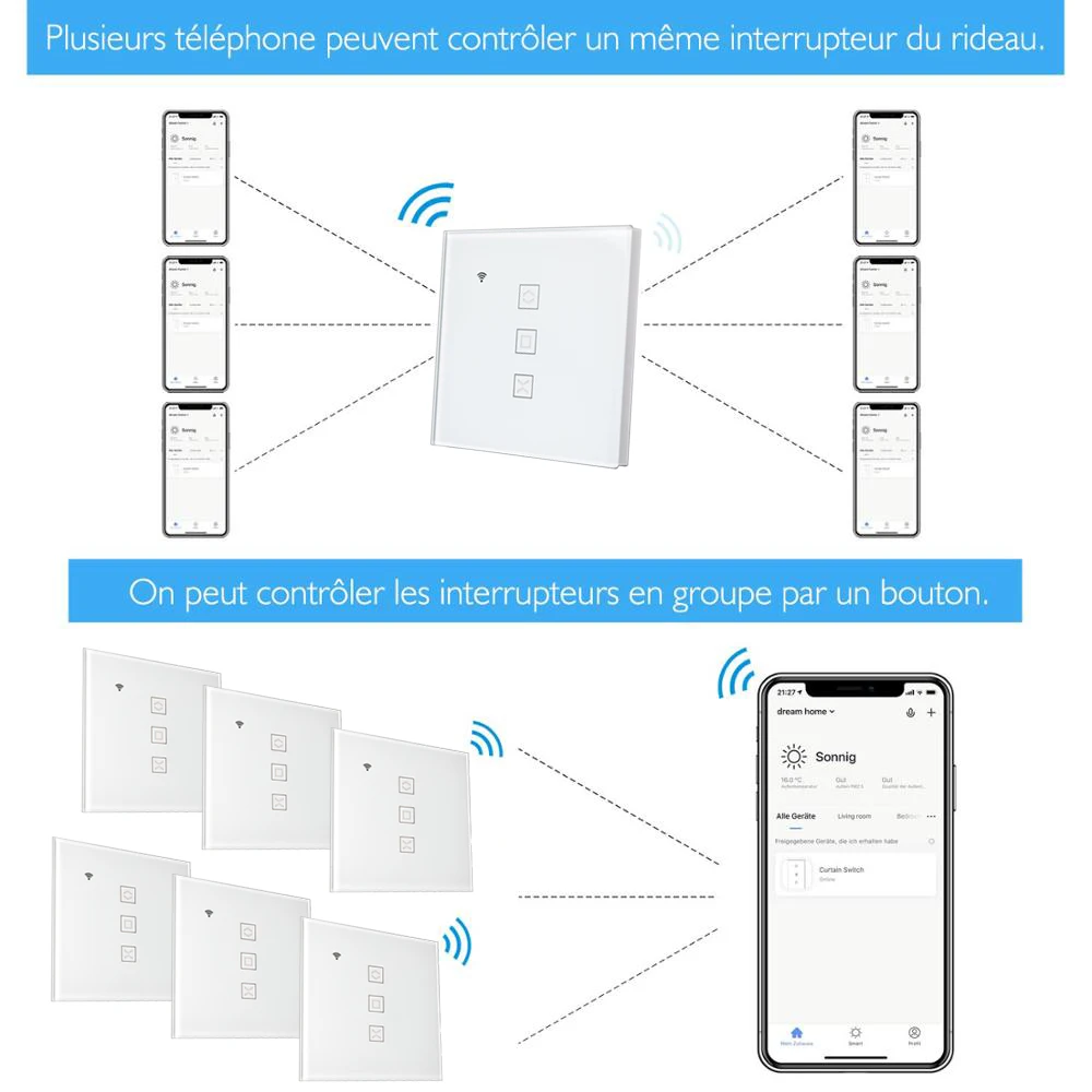 Cego para o Obturador do Rolo Controle de Voz Tuya Vida Inteligente Cortina Interruptor Motor Elétrico Google Casa Alexa Siri Faça Você Mesmo wi fi - Image 6