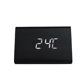 

Digital Wooden USB LED Night Light Alarm Clock Thermometer Display Timepiece for Living Room Decoration Battery Powered Clocks
