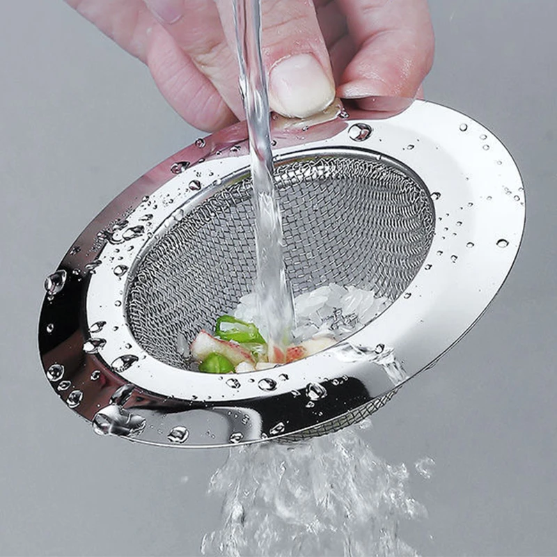 Stainless Steel Sink Strainer Hair Catcher Stopper Kitchen Waste Plug Filter Mesh Bathroom Anti Clogging Floor Drain Cover Tools