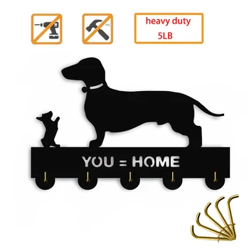 

Dog and Man Key Hooks-Unque Decor Wall Hooks,Wall Décor,Wood Hooks, Key Holder,Key Hanger for Wall、Entryway and Kitchen