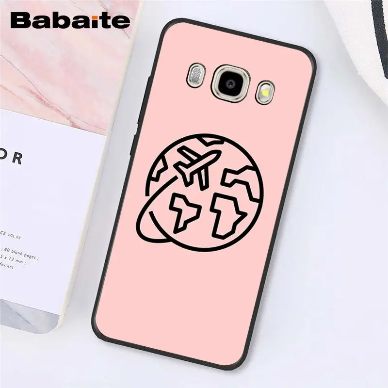 A16 Babaite Travel the world Map Glitter Pink paper plane aircraft Phone Case For Samsung J7 J6 J8 J4 J4Plus J7NEO J2 J5 Prime - Цвет: A16