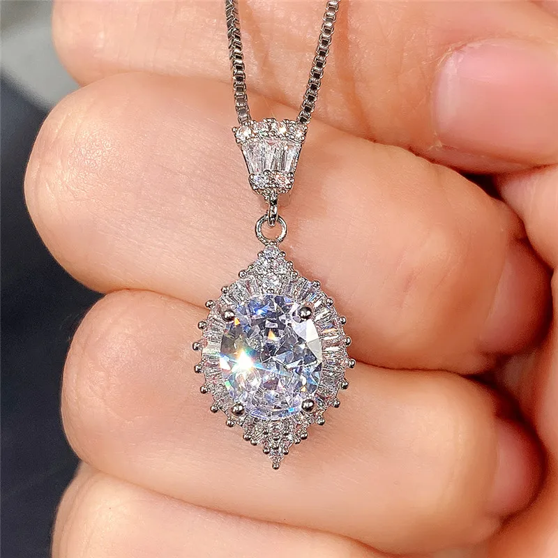 Waliicorners Gorgeous Cubic Zirconia Pendant Necklace CZ Luxury Wedding Engagement 25 Hd39d81beeddf4046a44c0291d4a3151fM