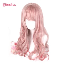 L-email парик розовый смешанный красный Лолита Парики Длинные свободные волны Рождество косплей парик Harajuku парик термостойкие синтетические волосы