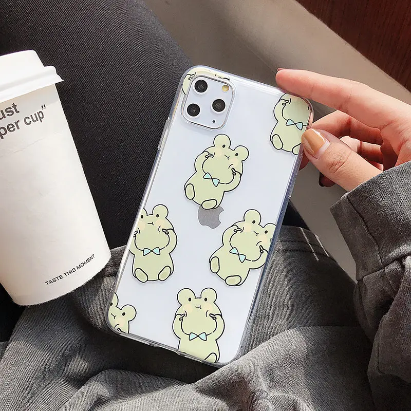 Cute rabbit frog Phone Cases For iPhone 11Pro Max 6 6s 7 8 Plus 11 X Xs Max Xr high-quality Clear soft Cover Fundas Capa - Цвет: 2