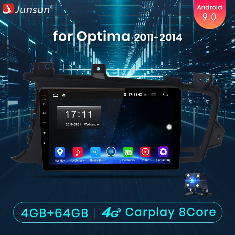 Junsun V1 pro 4G+ 64G CarPlay Android 9,0 DSP для Kia K5 Optima 2011- автомобильный Радио Мультимедиа Видео плеер навигация gps