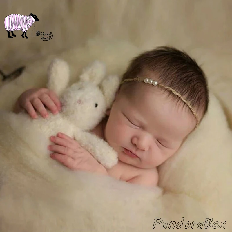 60x60cm Newborn Baby Photoshoot Studio Posing Wool Blanket Wrap Props Baby Photography Accessories Woolen Blanket Basket Filler