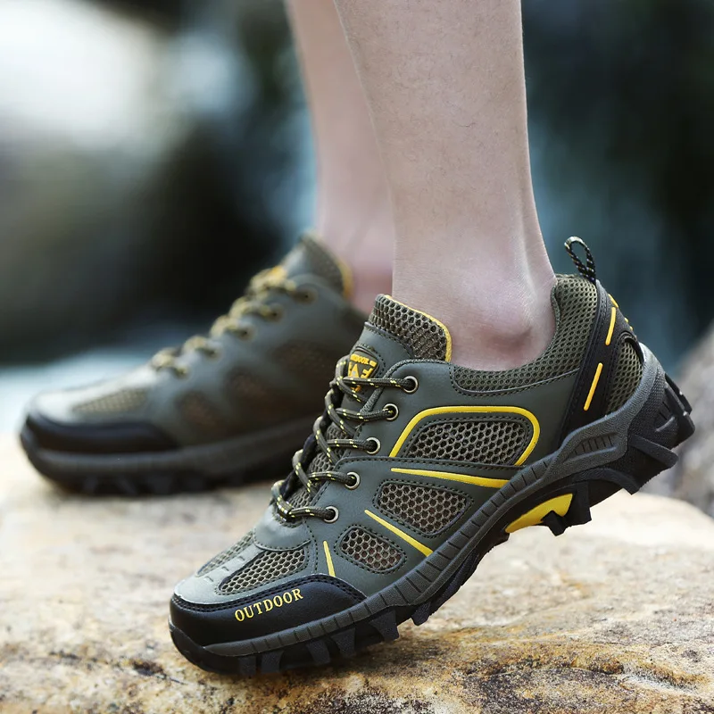 

Spring Summer New Style Couples Breathable Outdoor Casual Hiking Shoes Quick-Dry Anti-slip Wearable Sports Hiking Shoes Network