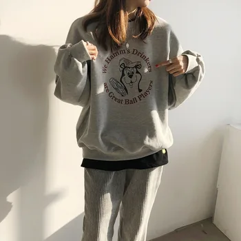 

Interest Cartoon Pattern Printing Increase Rong Weiyi Woman 2020 Leisure Time Thickening Jacket Gr39 hoodies coat