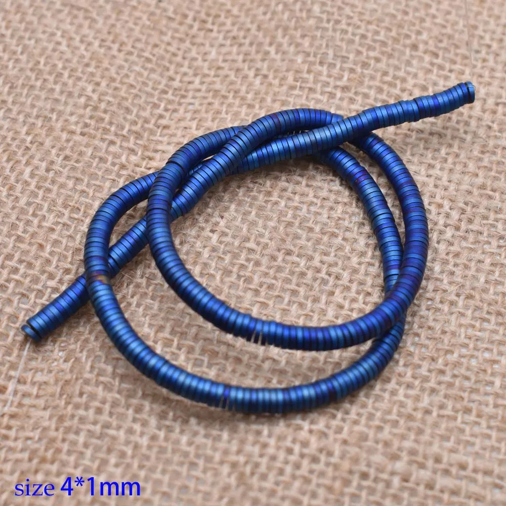 8-4x1mm Yanqi 3/4mmNatural каменный диск Форма бусины из гематита плоские круглые бусины для самостоятельного изготовления ювелирных изделий браслет 1" без магнитной - Цвет: 8-4x1mm