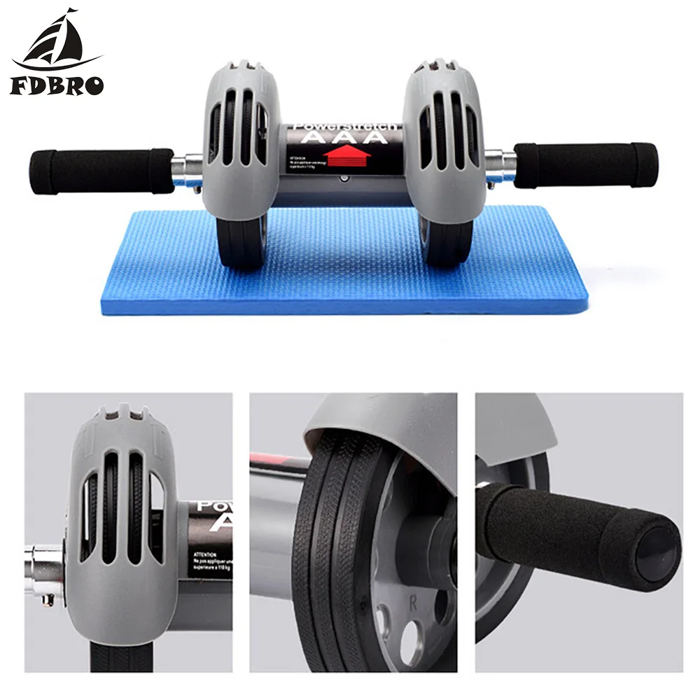 FDBRO Reduce Belly Two-Wheeled Abdomen Machine Abdominal Muscle Roller Automatic Rebound Wheel Home Exercise Fitness Equipment