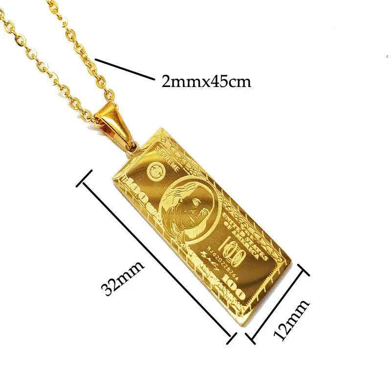 正規品シュプリーム  100 dollar bill gold pendant