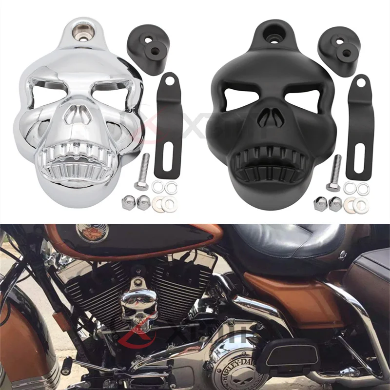 Motorcycle Skull Horn Cover For Harley Sportster 883 1200 Softail Dyna