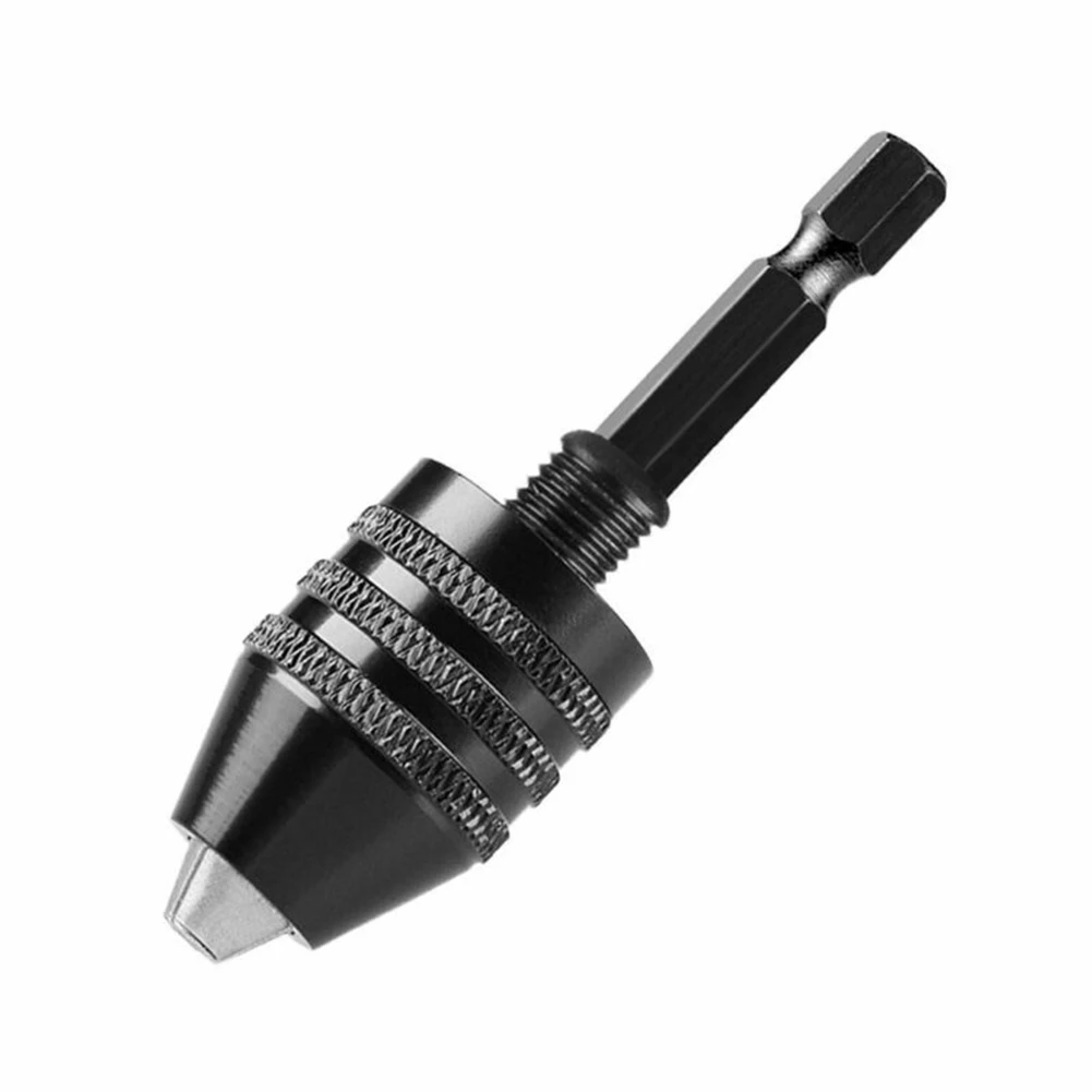 Mini Keyless Drill Chuck 0.3-8mm Self-Tighten Electric Drill Bits Collet Fixture Tools 1/4" Hex Shank Quick Change Converter tapered end mills