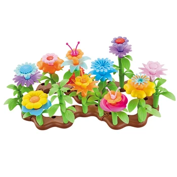 

54Pcs DIY Flower Building Block Toy Garden Building Toys Educational Creative Playset Pretend Toy for Kids