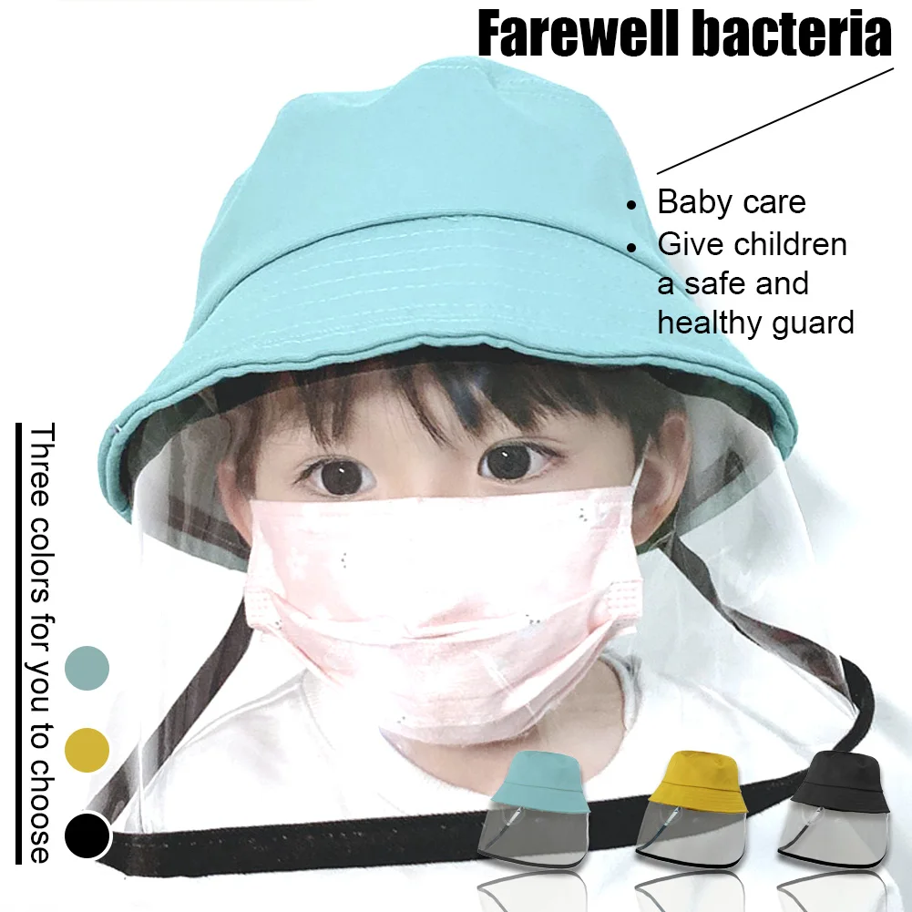 

Anti Spitting Kids Face Protection Mask Fisherman Hat Dustproof Shield
