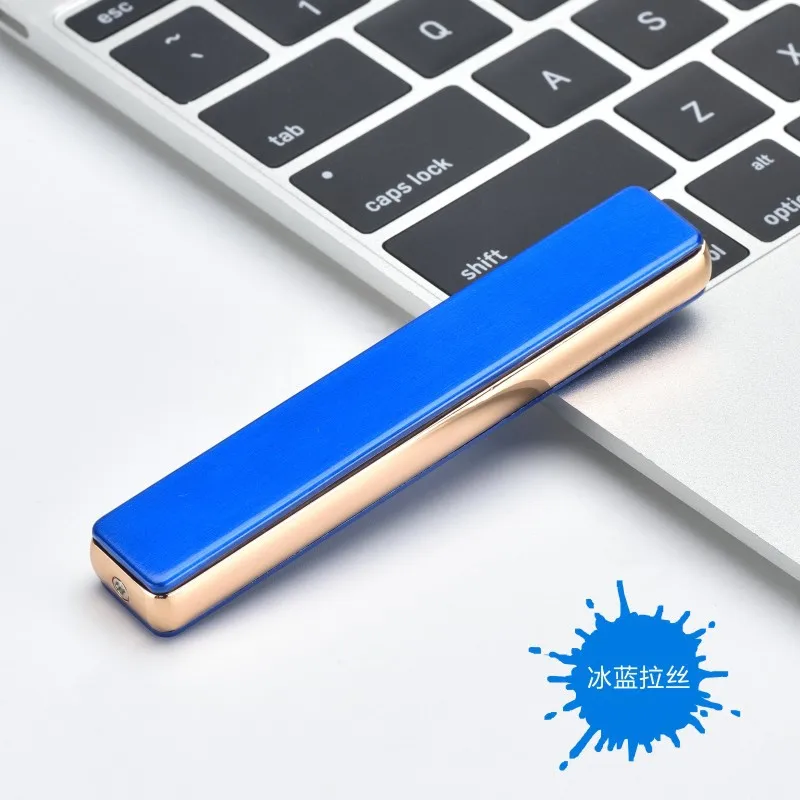 Мини USB Электронная дуговая Зажигалка для зарядки Плазменные зажигалки для сигарет ветрозащитная беспламенная электрическая зажигалка без газа гаджеты для мужчин - Цвет: Blue