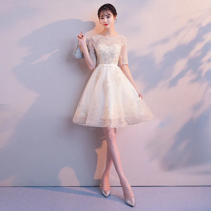 style 2 Элегантное летнее женское вечернее платье с коротким рукавом сексуальное тонкое свадебное платье подружки невесты Vestidos размер S-3XL - Цвет: style 2