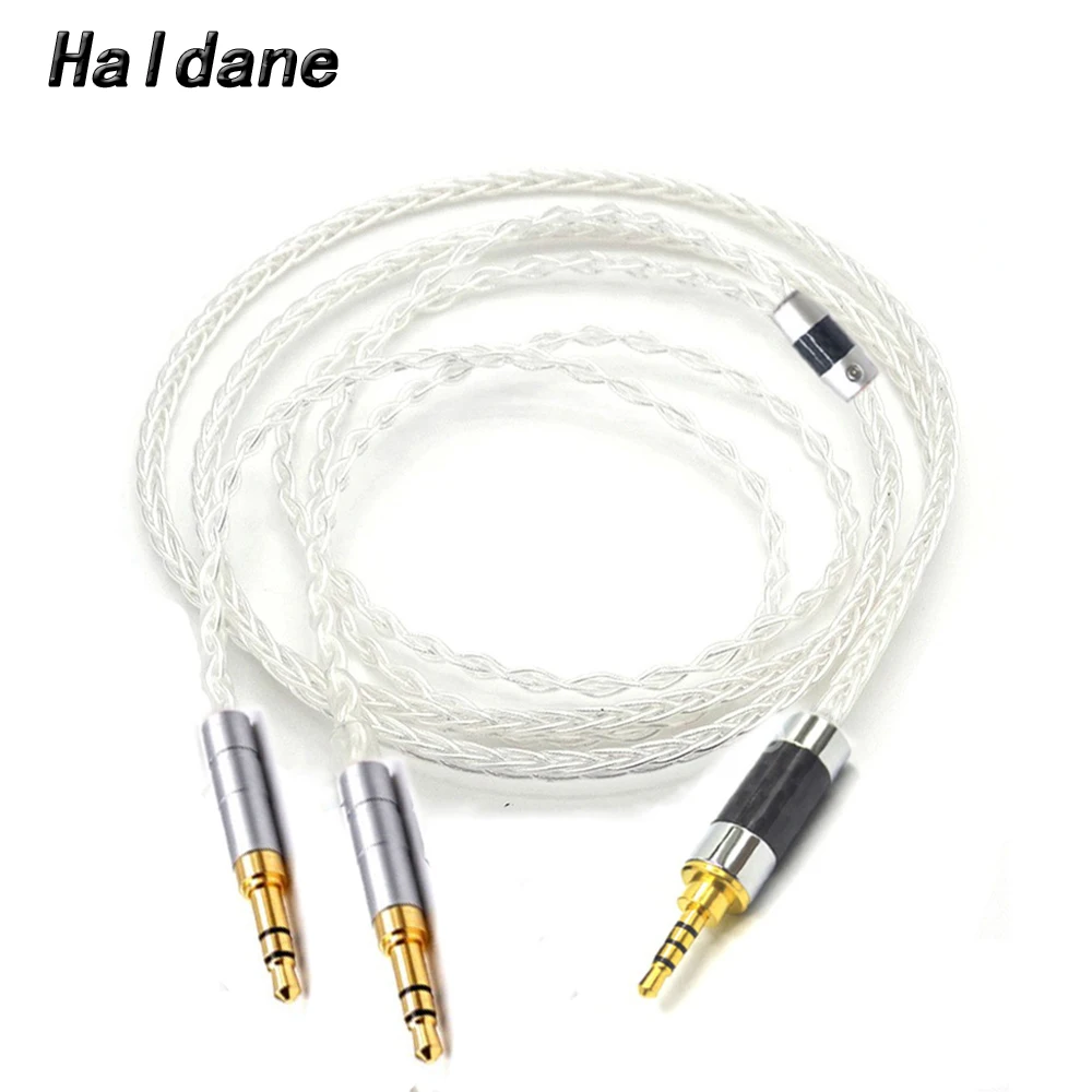 Haldane HIFI Single Crystal Silver Headphone Upgrade Cable for Sundara Aventho Focal Elegia t1 t5p D600 D7200 MDR Z7 MDR Z1R