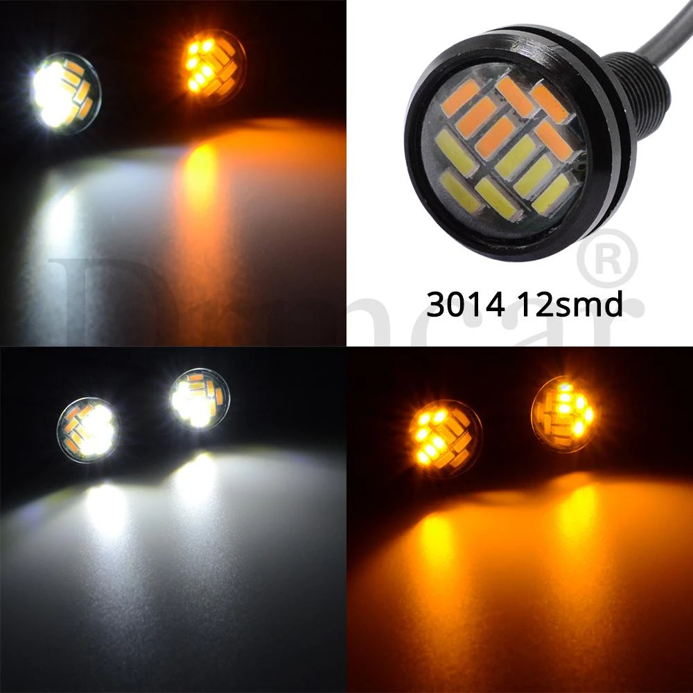 23 мм 4014 12Smd орлиный глаз указатель поворота белого и желтого цвета дневные