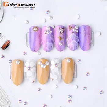 

Nail Semicircle Pearl Korean Flat White Pure Color Shaped Pearl 21 Nail Sticker Diamond Pearl Jewelry