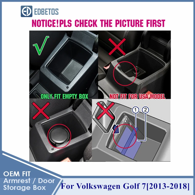 Подлокотник коробка для хранения Volkswagen Golf 7 консоль и поддержания порядка Mk7 VII 5G GT