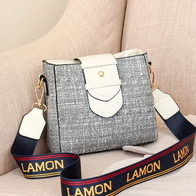 

CHIC Bag Women's 2019 New Style Autumn And Winter Fashion Textured Chain Shoulder Bag Korean-style Versatile Shoulder Bucket Bag