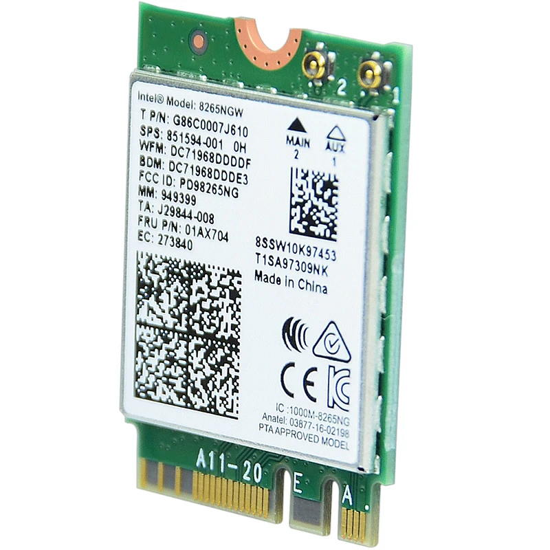 Comfast Dual Band 2,4& 5,8G Intel 8265AC Беспроводной сетевая карта Wi-Fi Mini PCI-E Wi-Fi 802.11ac+ Bluetooth 4,2 для настольного CF-WP1200