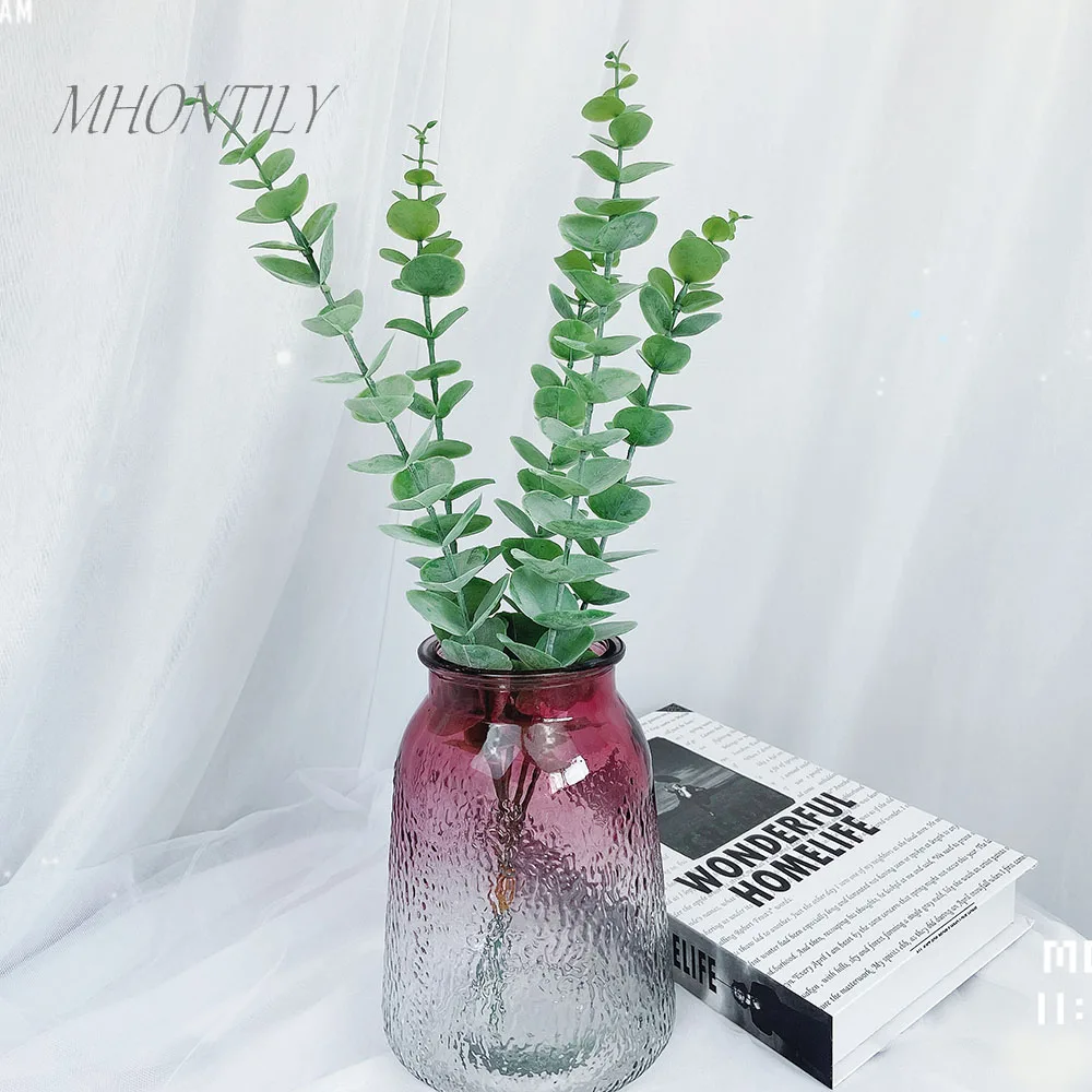 

10Pcs Artificial Plants Plastic Large Eucalyptus Leaf Decor Home Garden Flower Wall Wedding Background Fake Plant Leaf Leaves