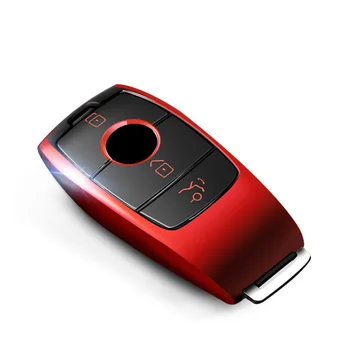 

Car Key Case TPU All Inclusive Three Button Key Protector Cover for Mercedes Benz E Class W213 2017 2018 Car Styling(Red)