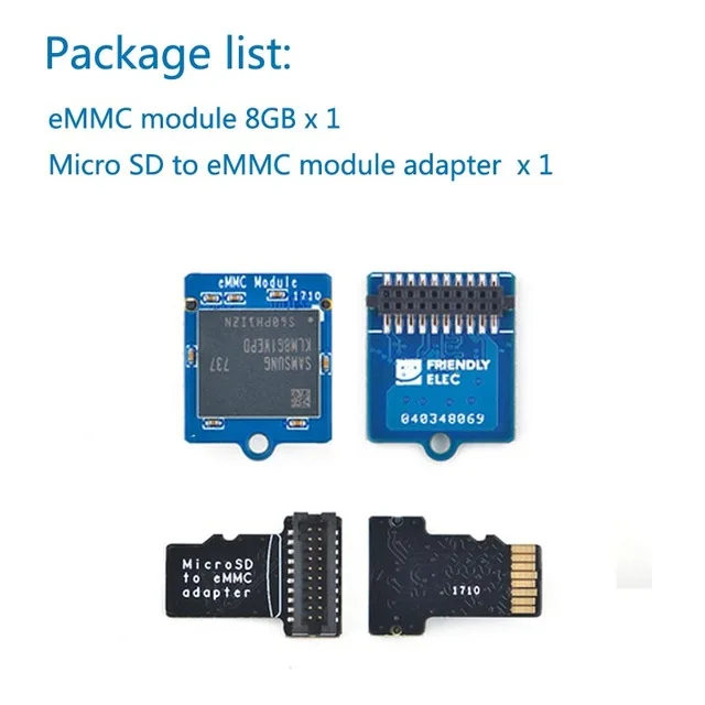 EMMC Módulo 8 ГБ 16 ГБ 32 ГБ 64 Гб microSD a eMMC adaptador T2 2 vendidos - Цвет: Лиловый