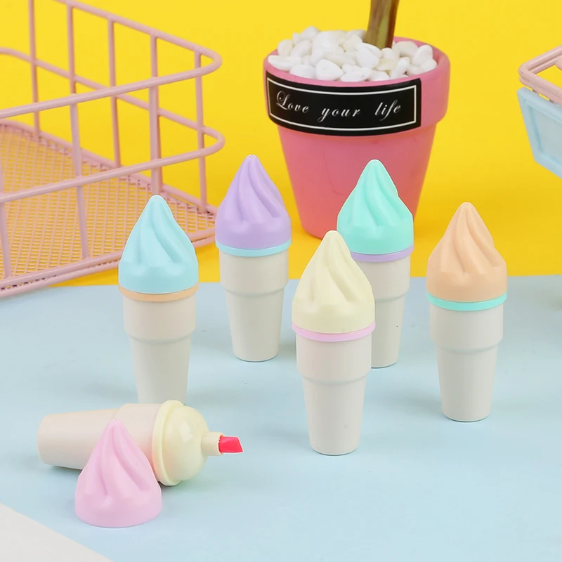 Cute Highlighter Wine Bottle Ice Cream Fountain Pen Lovely Cartoon Paint Marker Pen 1 PCS School Office Office Stationery Supply highlighter pen,marker pen,highlighter marker,art marker