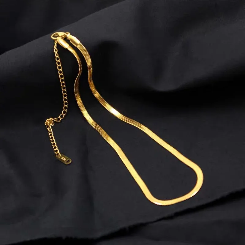 3MM Stainless Steel Snake Bone Chain for Woemn Cuban Link Short High Quality Polishing Charm Fashin Jewelry 2021 | Украшения и