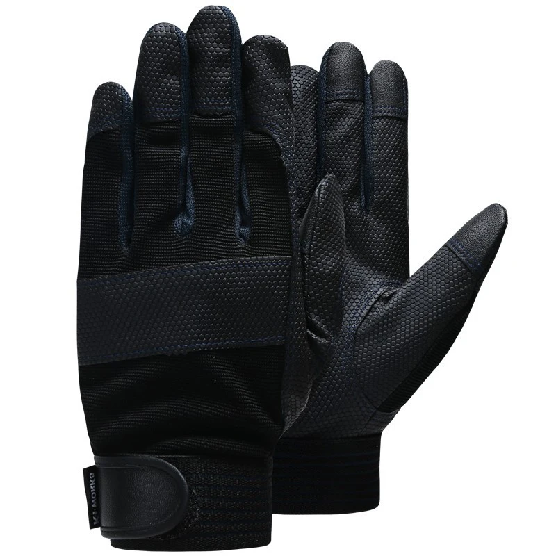 QIANGLEAF Брендовые мужские рабочие перчатки для сада, защитные перчатки, модные спортивные перчатки высокого качества для вождения 3052 - Цвет: black