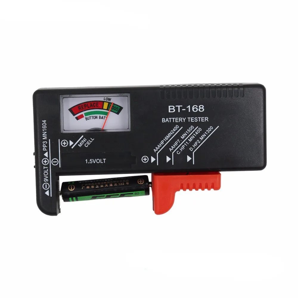

BT-168 Battery Capacity Tester Battery Tester AA/AAA/C/D/9V/1.5V Battery Meter Indicate Volt Tester Checker BT168