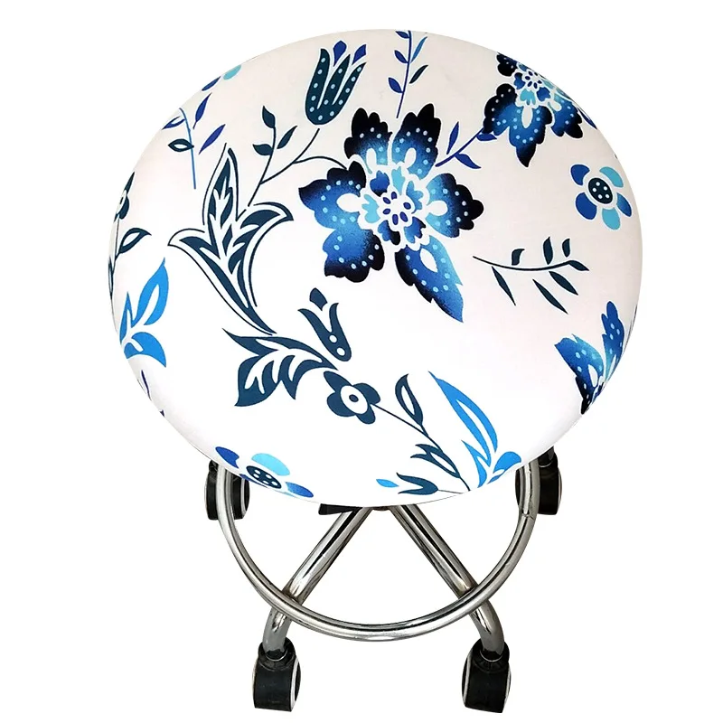 New Round Chair Cover Bar Stool Cover Elastic Seat Cover Home Chair Slipcover Round Chair Bar Stool Floral Printed