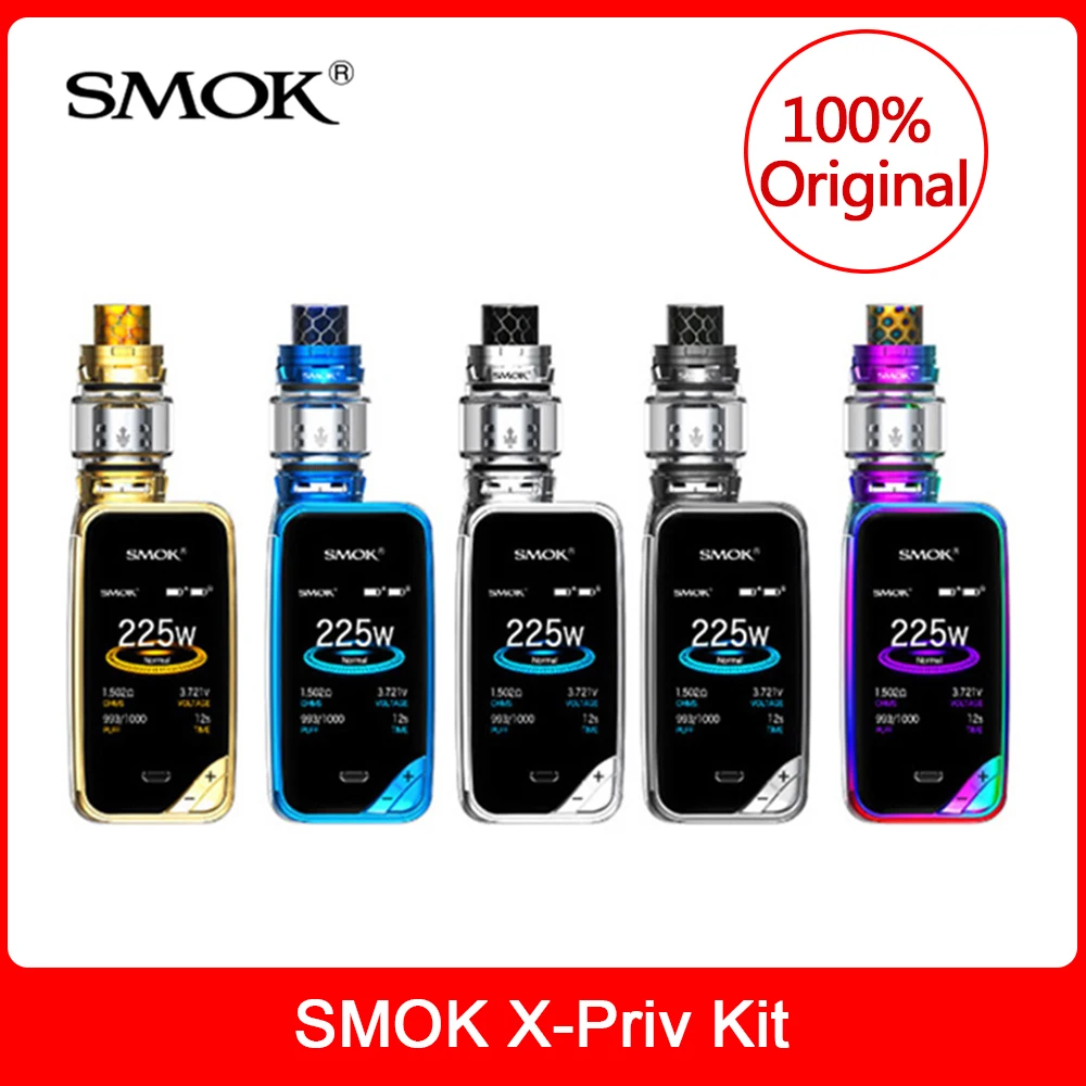 

Original SMOK X-PRIV Kit with TFV12 Prince Tank 8ml Vaporizer 225W X PRIV Mod Electronic Cigarette VAPE Kit VS G-priv 2/Species