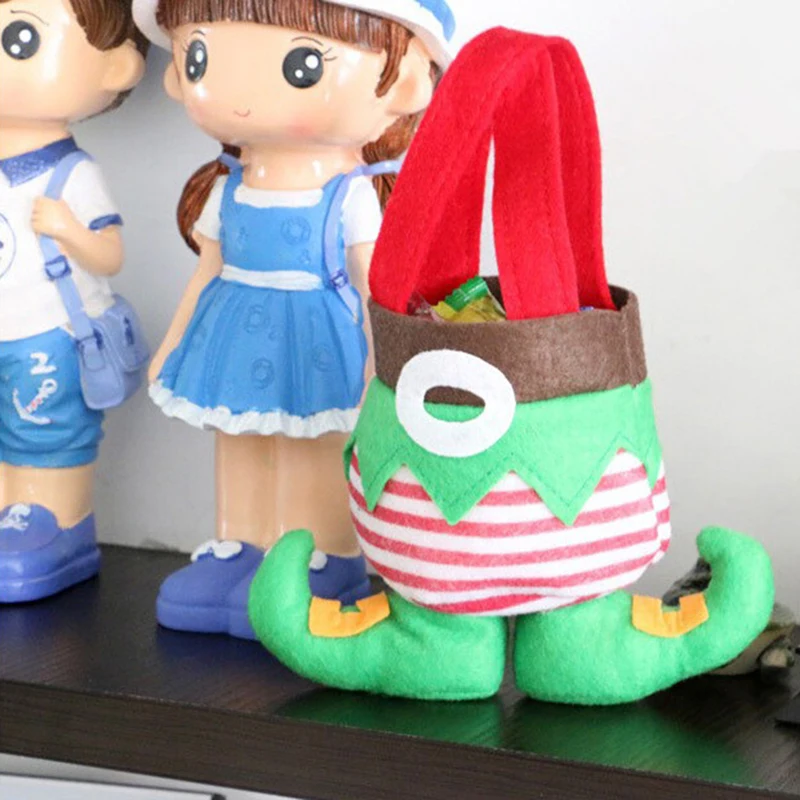 

1pcs Non-woven Fabric Christmas Christmas Elf gift box bags Christmas decorations for home navidad 2019 candy bag box kerst noel