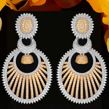 

GODKI Luxury Bell Big Dangle Earrings For Women Wedding Cubic Zirconia CZ DUBAI Bridal Earring Jewelry Accessories2020