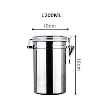 

S/M/L/XL Stainless Steel Airtight Sealed Canister Coffee Milk Powder Tea Sugar Bean Container Holder Can Storage Bottles