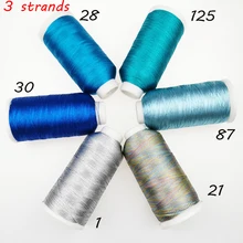 Sanbest 3 vertentes fio de tecelagem metálica artesanal diy pulseira fio de ponto de corda fios tecer cor rosa + - 153
