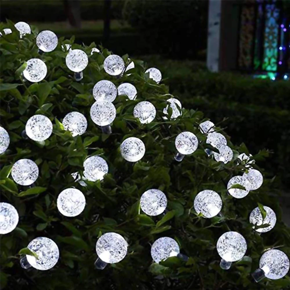 white 30/60LED солнечные лампы гирлянды с дистанционным управлением для наружного садового освещения - Испускаемый цвет: white